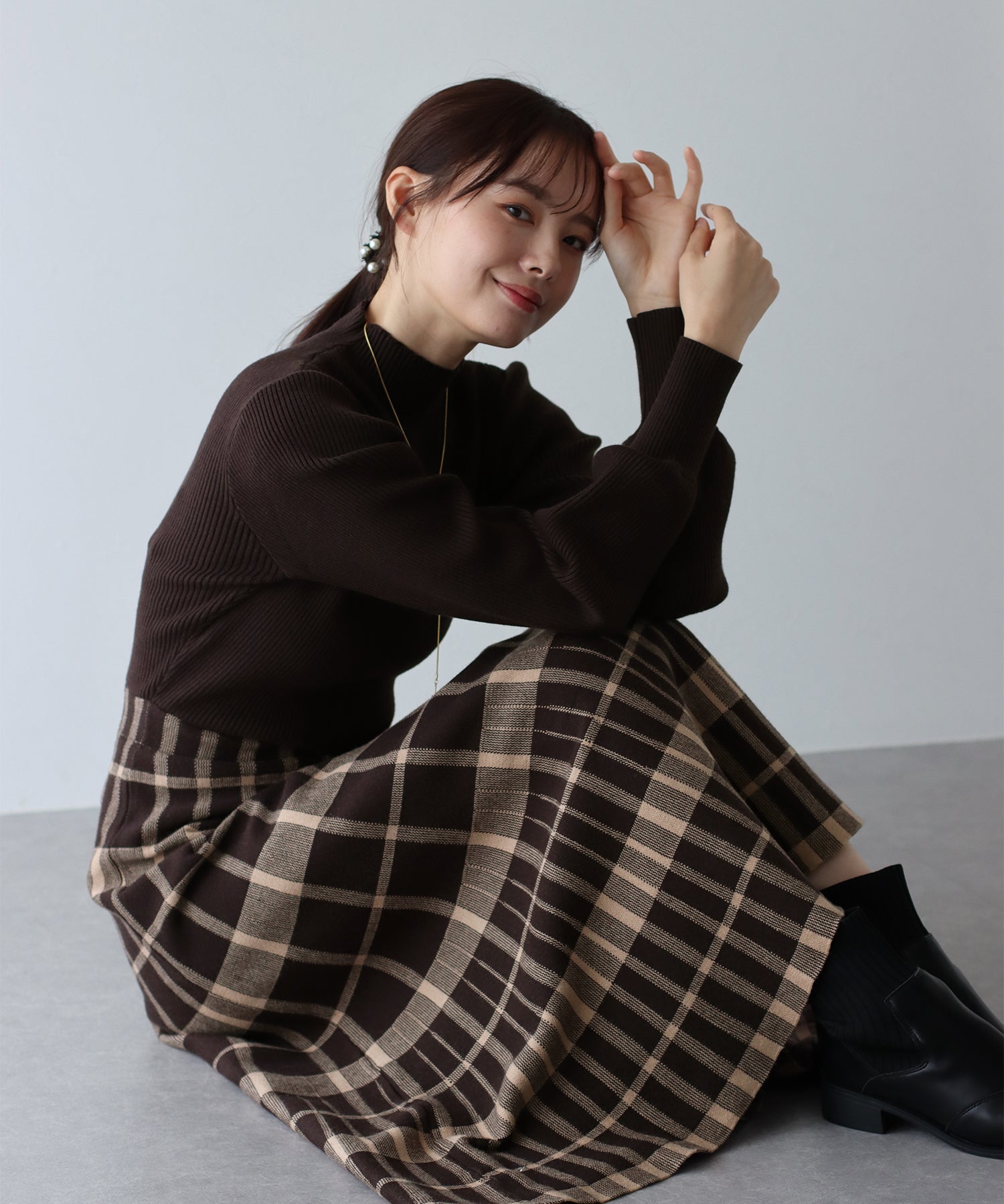 burberry bluelabelアーガイルニットワンピースcoquette burberry