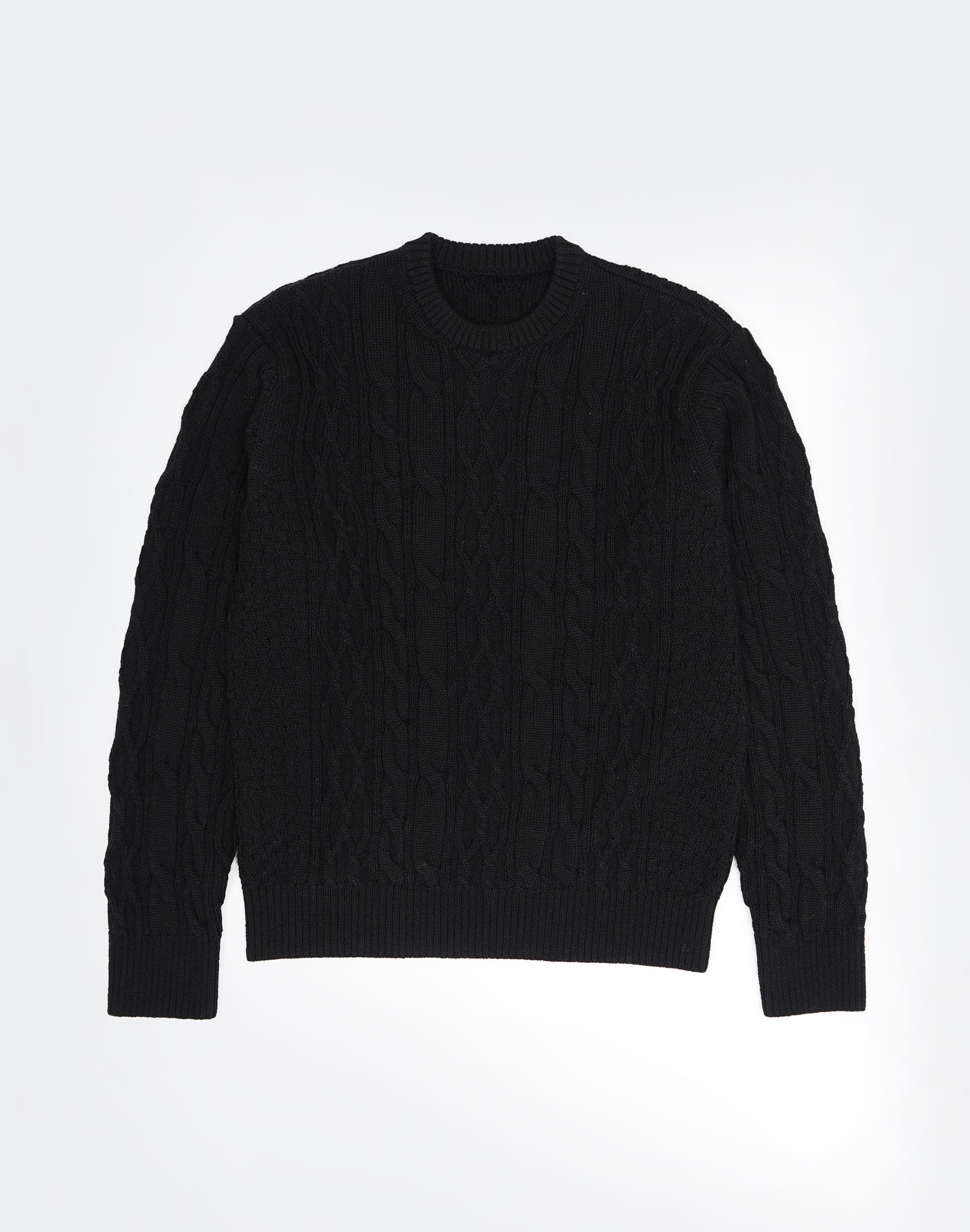 ミドルゲージケーブルセーター satosenistandard 日本製 佐藤繊維