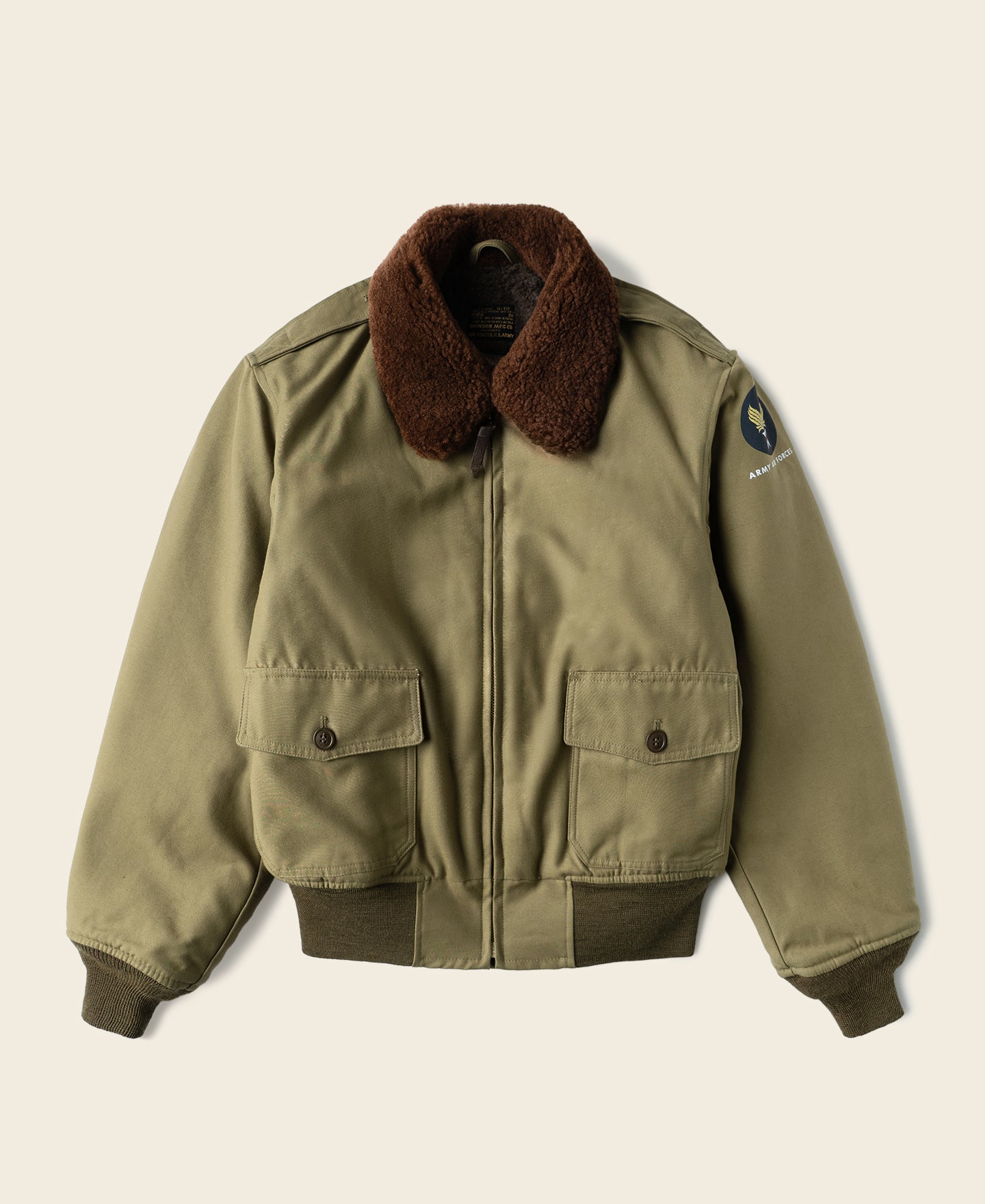 WWII 1943 USAAF Type B-10 Flight Bomber Jacket - Khaki l Bronson
