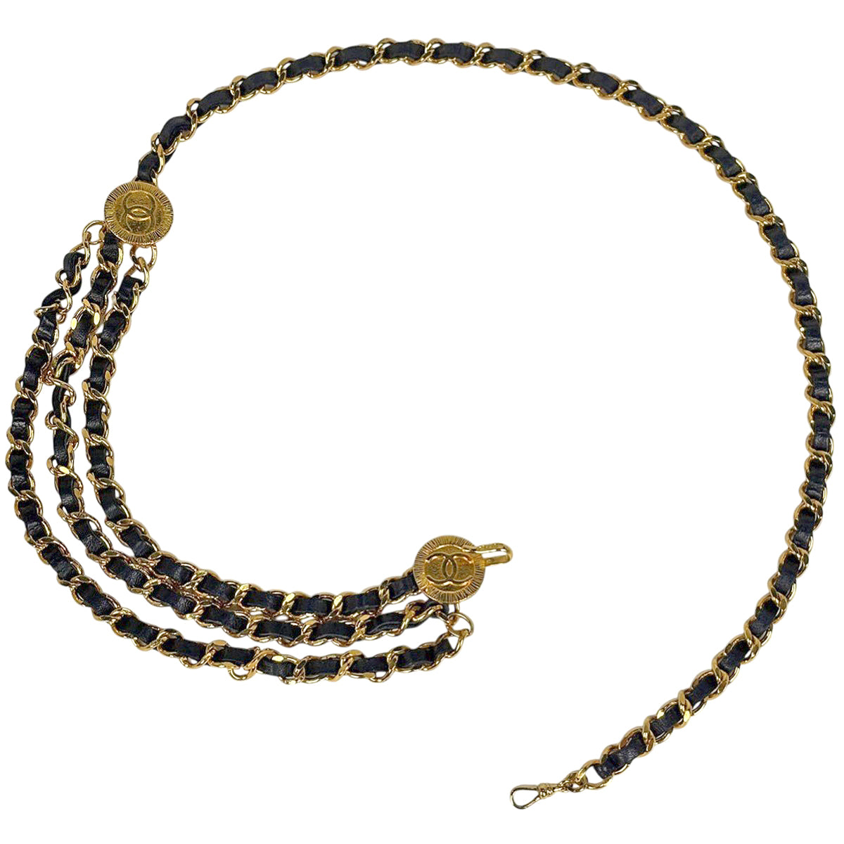 シャネル ココマーク チェーン ベルト GP レザー レディース ブランド