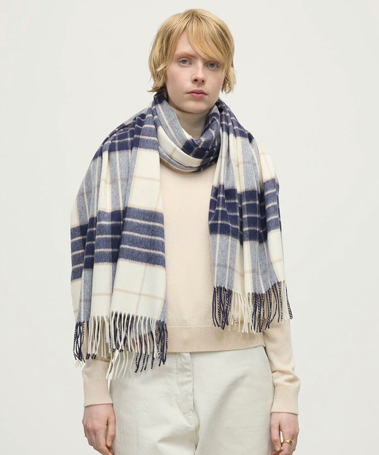 大判チェックストール(定番)(カシミヤ) 全7色 | BRITISH MADE