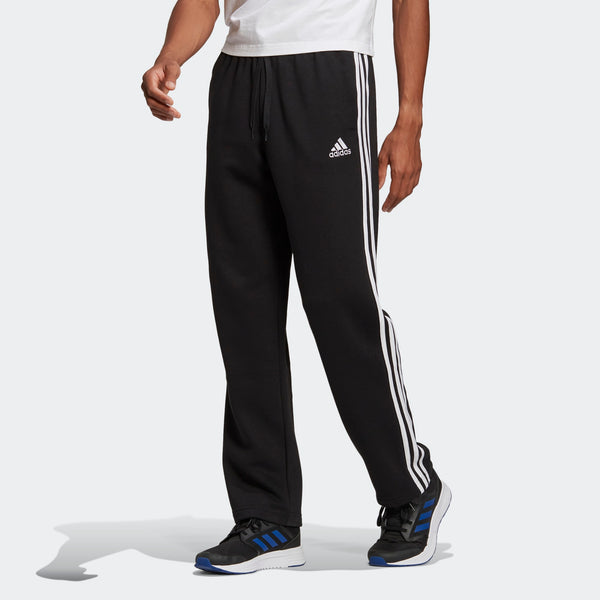 Adidas Men's 3-Stripes Essentials Open Hem Fleece Pants – Brine