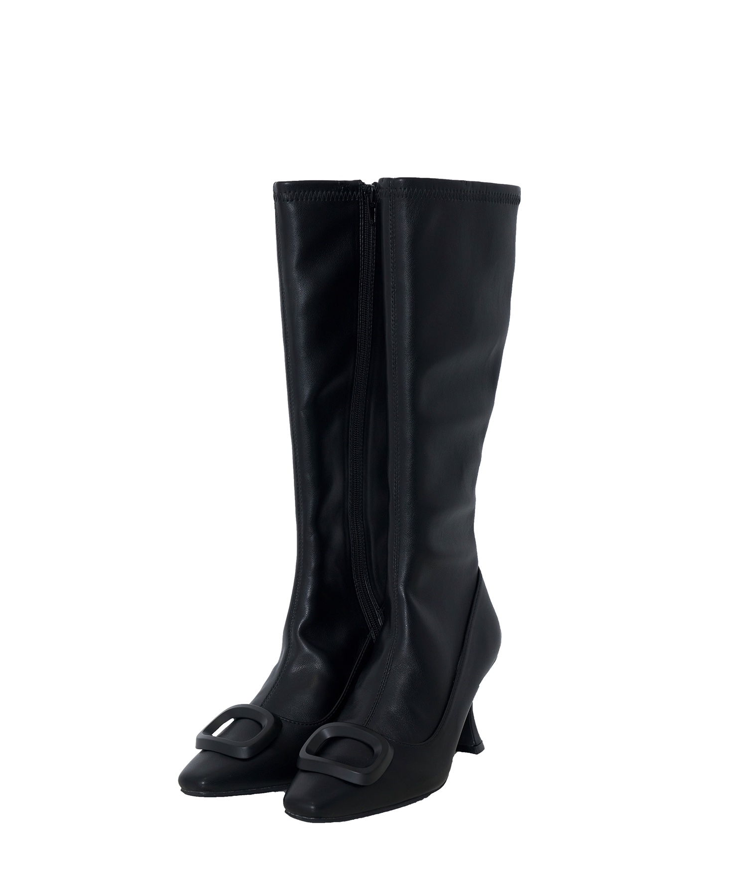 Fur attach stretch long boots【black】 – BUNNY APARTMENT