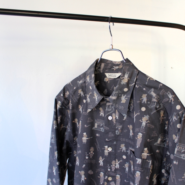 Orgueil 総柄プリントレギュラーカラーシャツ Print Shirt OR-5083