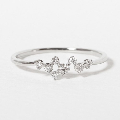 k10 天然ダイヤモンド 0.11ct デザインリング 指輪 YG WG PG