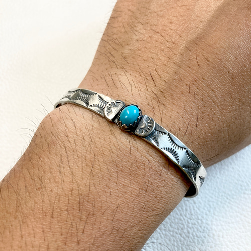 silver925 ターコイズ シルバーバングル ブレスレット#インディアン