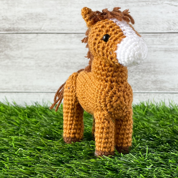 受注製作】お馬さんのあみぐるみ【栗毛】 あみぐるみ 馬のはな❋うた