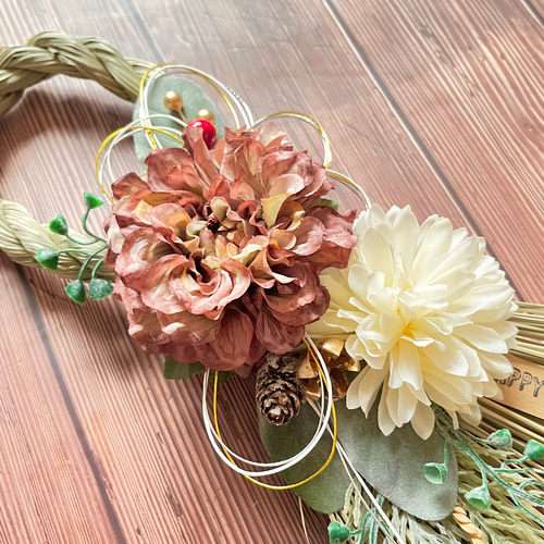 No.24 わらしめ縄リーススワッグ2024 ハンドメイドお正月飾り 玄関