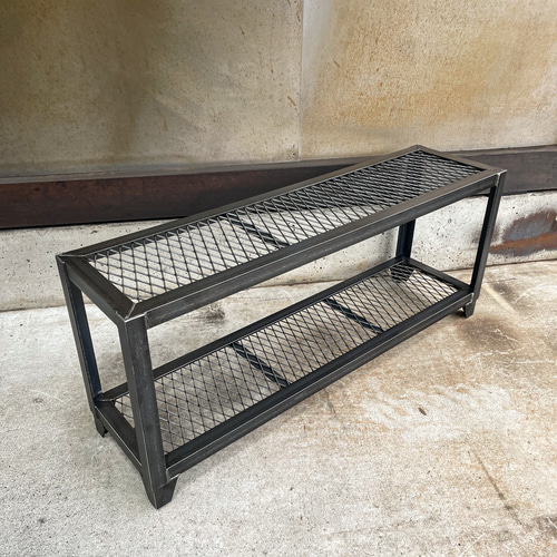 裏側補強］アイアンシューズラック［幅900㎜］インダストリアル 植物棚