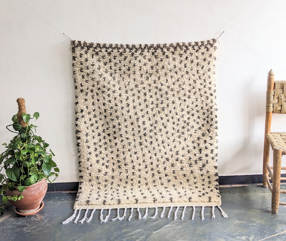 モロッコ ラグ ベニワレン ドット ブラウン カーペット 絨毯