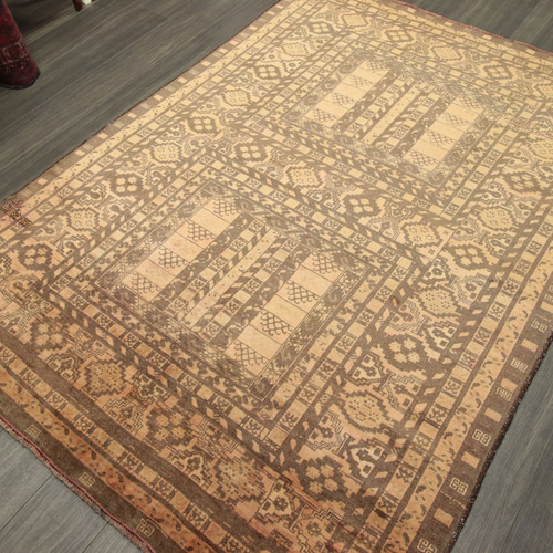 色枯れの美 アンティーク アフガニスタン トライバルラグ 手織り絨毯