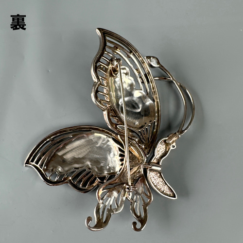 蝶型 シルバー925 螺鈿装飾 ブローチ r23 ペンダントトップ pinky 通販