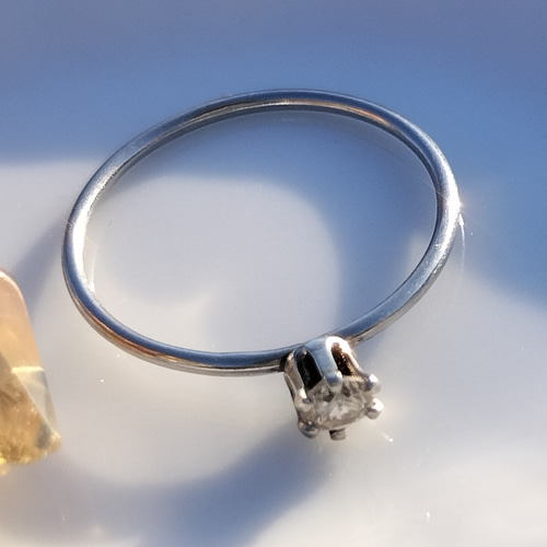 天然ダイヤモンドのsilver925リング 9号 シルバーリング 天然石