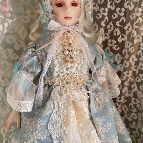 創作ビスクドール人形 ロココ調ロングドレスの女の子 その他人形