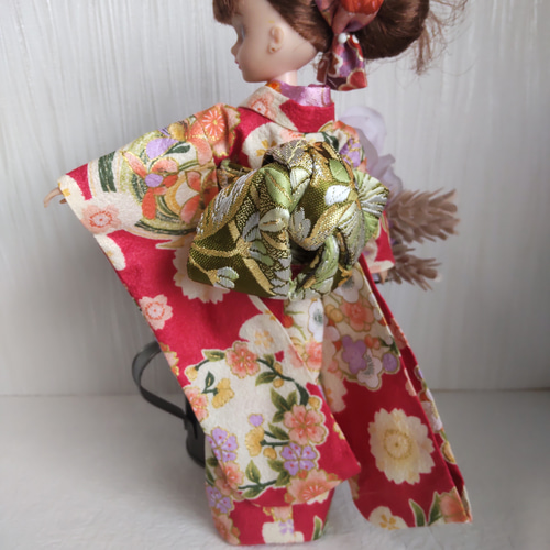 ブライスちゃん・リカちゃん 振袖＆帯セット 205 チェリーピンク