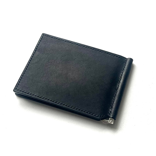 マネークリップ財布【ブラック】 イタリアンレザー マルゴー