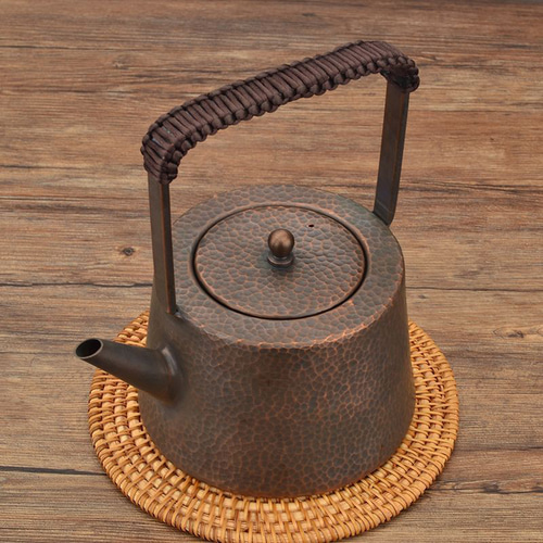 煎茶道具 750ML 手作り 銅ティーポット湯沸かし 湯沸 槌目 急須 水注し