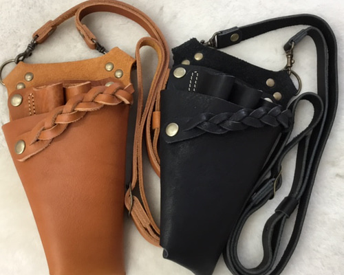 シザーケース トリマーケース 3丁用 美容師 トリマー 栃木レザー ヌメ