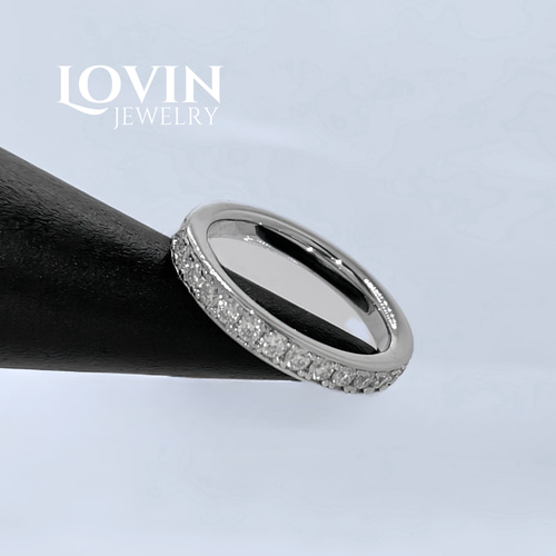 モアサナイト／フルエタニティリング／1石あたり2mm／レール留め／指輪