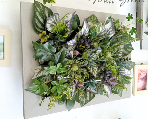 BIG】超特大の壁掛けフェイクグリーン(長方形) 造花 人工観葉植物 壁面