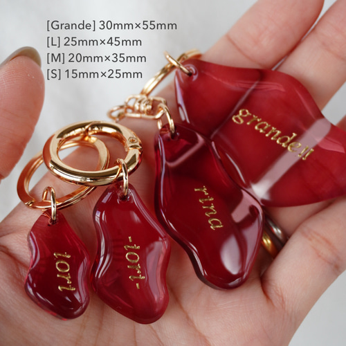 wave】全13色 名入れ レジン キーホルダー プチギフト バッグチャーム