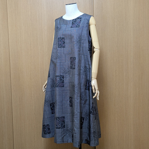 着物リメイク ワンピース 大島紬 M〜L ワンピース さらあお 通販