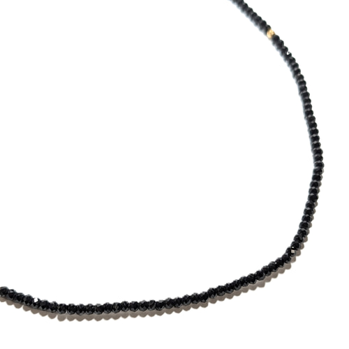 K18ゴールド カットビーズ ブラックスピネル ネックレス 18金が