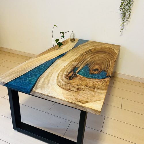 レジンテーブル リバーテーブル ローテーブル アイアンテーブル