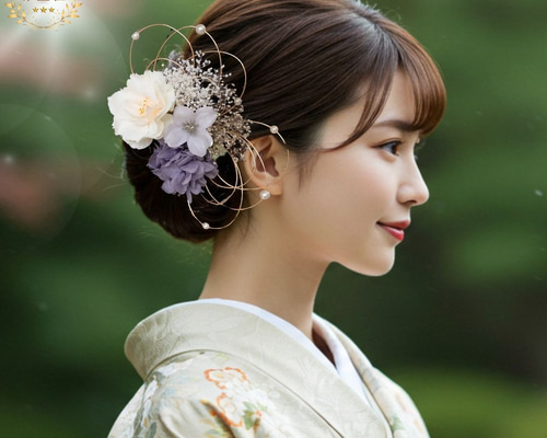 桜と紫陽花の髪飾り No.RS50 髪飾り 成人式 卒業式 結婚式 成人式髪