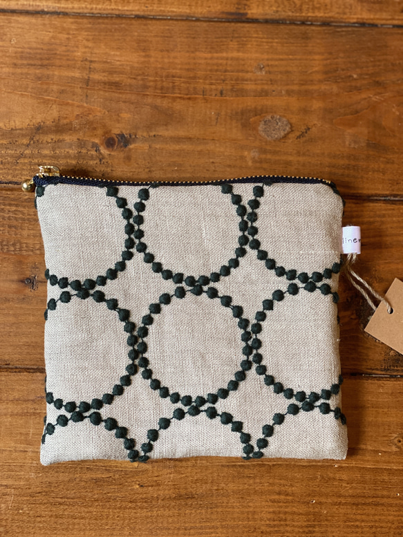 handmade ミナペルホネン タンバリン生地 使用 ポーチ linenmade 通販
