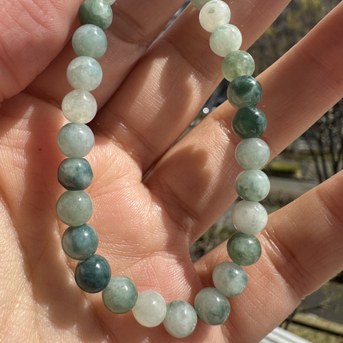 ミャンマーA貨翡翠 本翡翠ジェイド 飄花ヒスイ ブレスレット