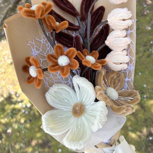 モールフラワーブーケ】ラッピング袋付き ずっと咲き続けるお花