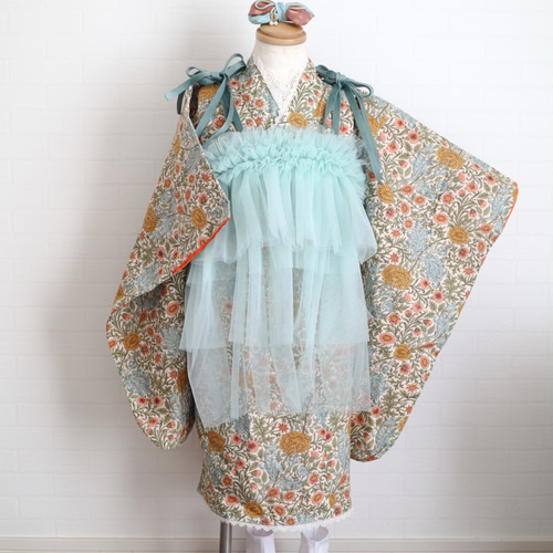 Ribbonチュール被布《ミント》七五三/着物/被布 子供服 Coco bebe 通販