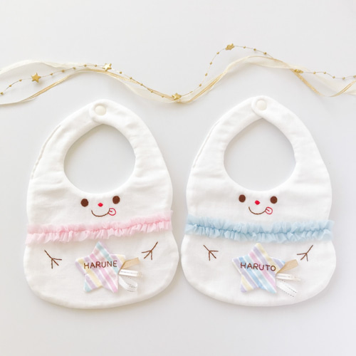 雪だるまスタイ☆流れ星☆女の子・男の子スタイ☆出産祝い・冬の