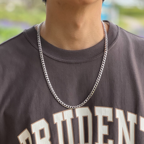 60cm 6mm幅 シルバー 喜平チェーンネックレス ラットリンクチェーン