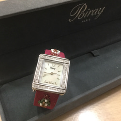 Poiray♪ポアレ時計ベルト〜シックなフリルリボンにビーズ刺繍