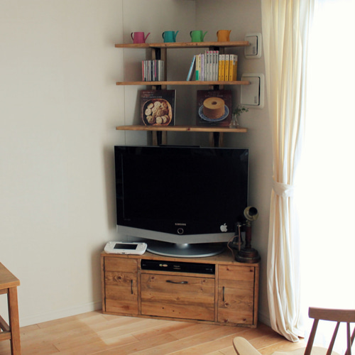 かどにも置ける棚付きテレビ台 サイズ・構造変更可能 テレビ台・テレビ