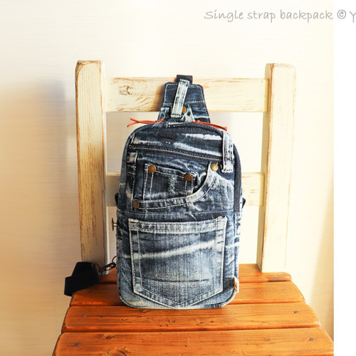 デニムリメイク＊ボディバッグ：52 リュック・バックパック 柚柊(閉店
