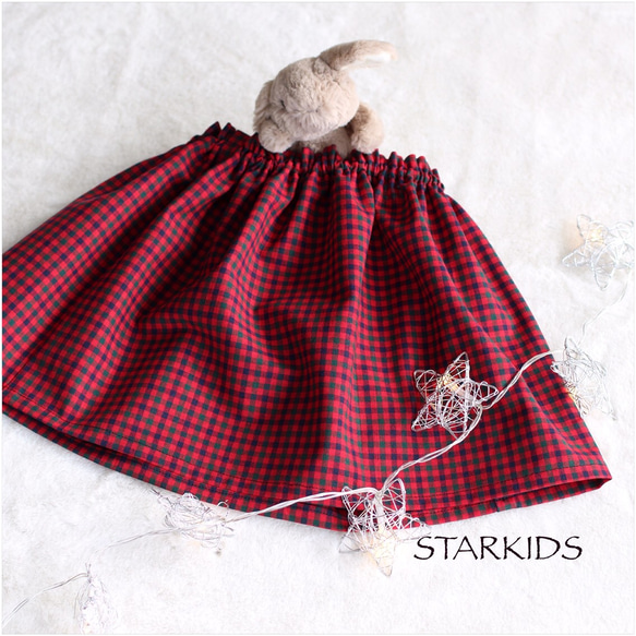ファミリア チェックギャザースカート 80〜130㎝ ベビー服 STAR KIDS