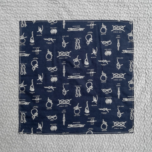 ☆風呂敷・ハンカチセット ロープ結び柄・紺 6102☆ コットン 風呂敷