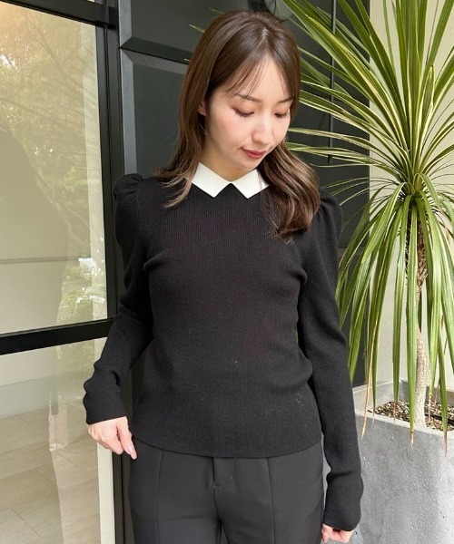 CELFORD（セルフォード）の「シルク混衿付きニットプルオーバー