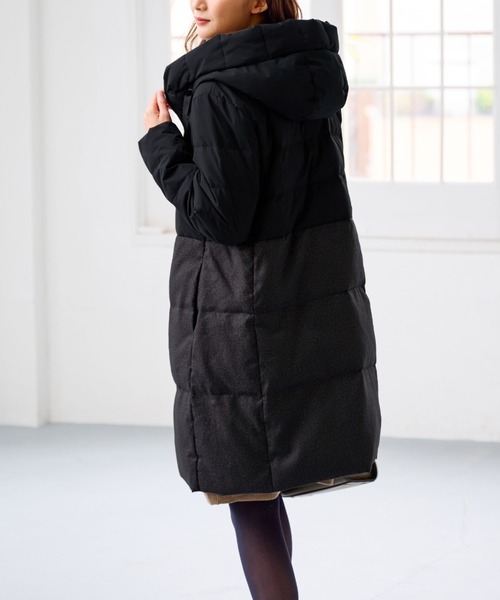 RANAN（ラナン）の「異素材切替ロング丈オーバーダウンコート（ダウン