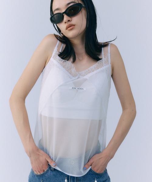 セール】LACE SHEER CAMISOLE/レースシアーキャミソール（キャミソール