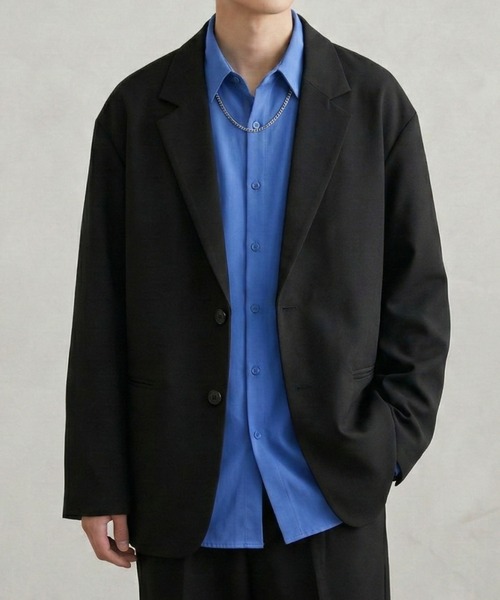 セール】オーバーサイズリラックスシングルテーラードジャケット