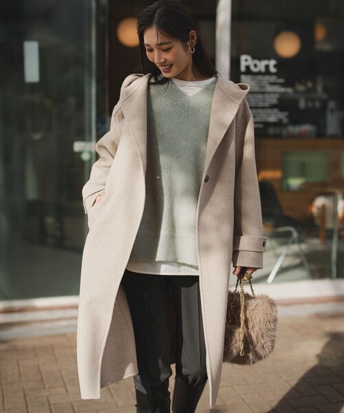 MANTECOPureリバー フード ロングコート（その他アウター）｜23区