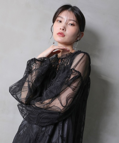 セール】リボン キャミワンピース 2点セット フェミニン パーティー