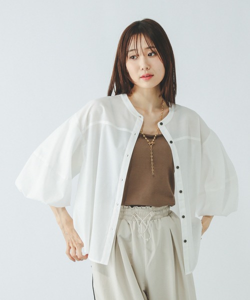 セール】袖バルーンブラウス8分袖/288616（シャツ/ブラウス）｜GLOBAL