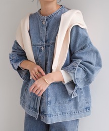 ノーカラージャケット デニムジャケット」に該当するジャケット