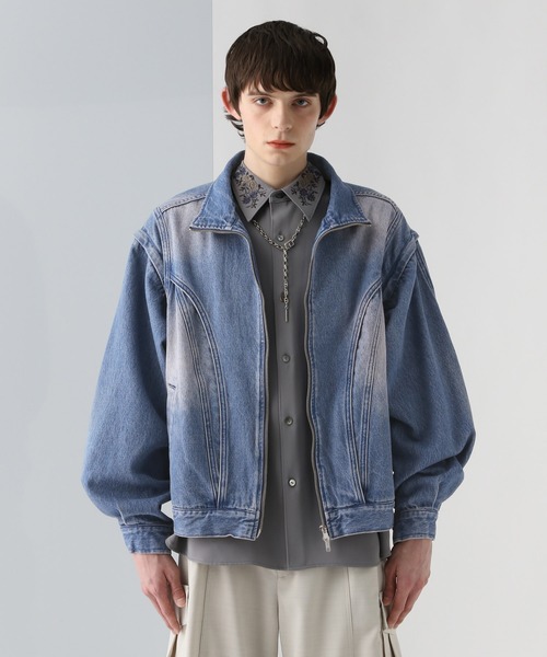 セール】【SET UP対応】2WAYデニムショートブルゾン(HARE)（デニム