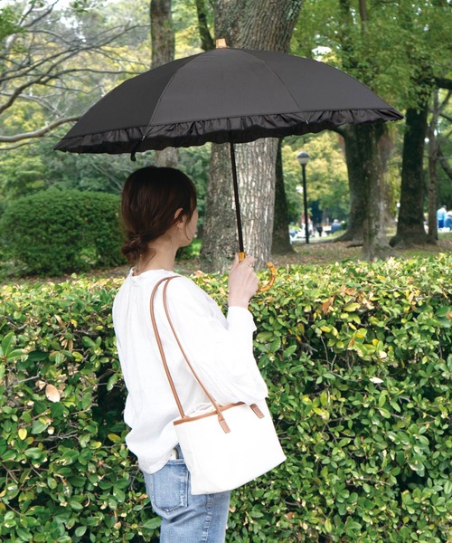 ☆完全遮光100% 最強の日傘「UVO（ウーボ）」 2段折りたたみ フリル